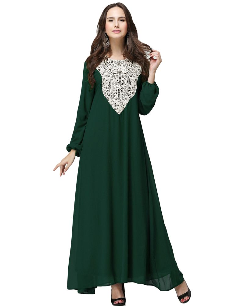 long sleeve chiffon maxi dress plus size