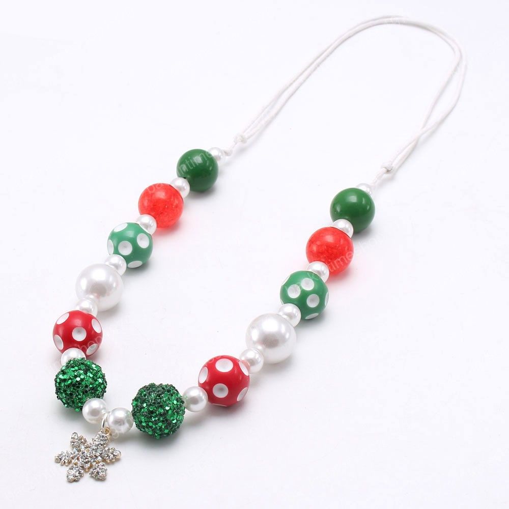 Baby Kids Christmas Jewelry Gift Charm Snowflake Pendant Necklace Handmade Girls Bubblegum Bead Necklace Adjustable Rope Birthstone Earrings For Kids Gold Baby Bracelets For Girls From Backintimeshop1970 3 14 Dhgate Com