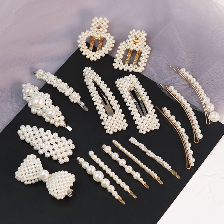High quality ins pearl hair clip wholesale in mixed models factory direct hair clip with pearls High quality ins pearl hair clip wholesale in mixed models factory direct hair clip with pearls