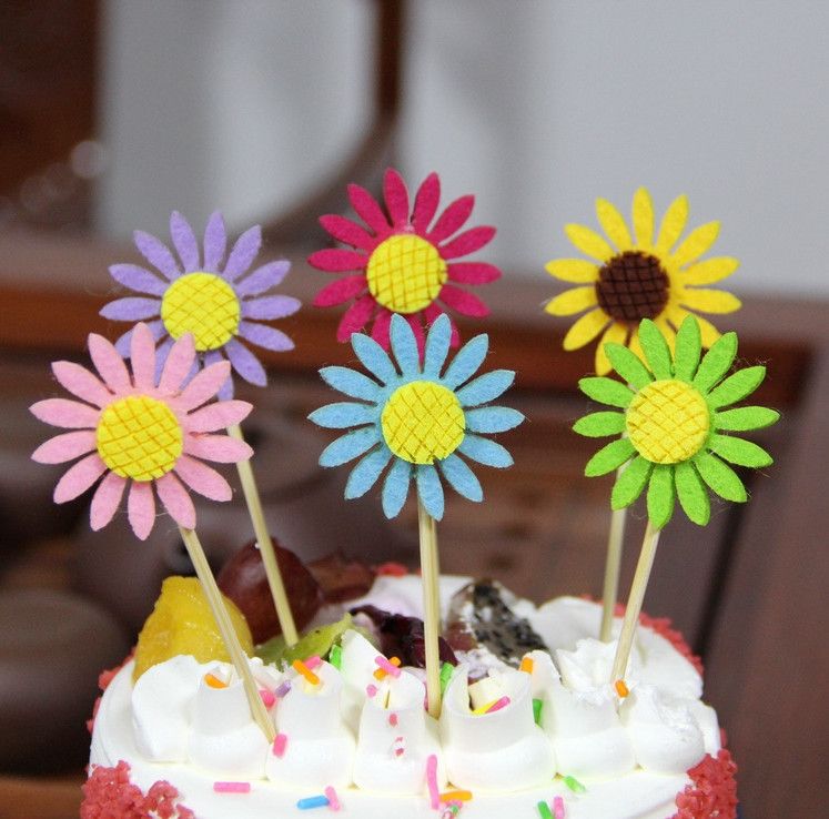 19 Nouvelle Decoration De Gateau De Tournesol Carte Fleur Du Soleil Plug In Enfants Fete D Anniversaire Fete Table A Dessert