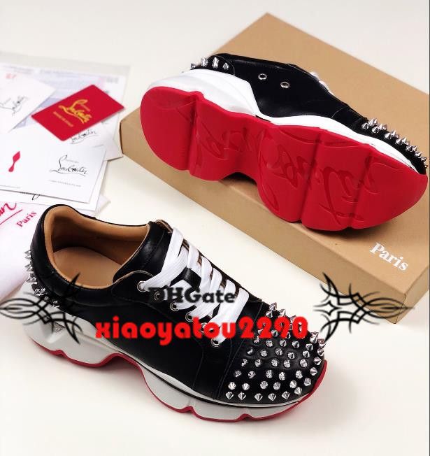 Venda Por Atacado De BRAND Chaussures Louboutin CL Red Bottoms Sapatos  Casuais High End Prego De Aço De Couro De Design Dos Homens Antiderrapante  Homens E Mulheres Confortáveis \u200b\u200btênis De Condução A