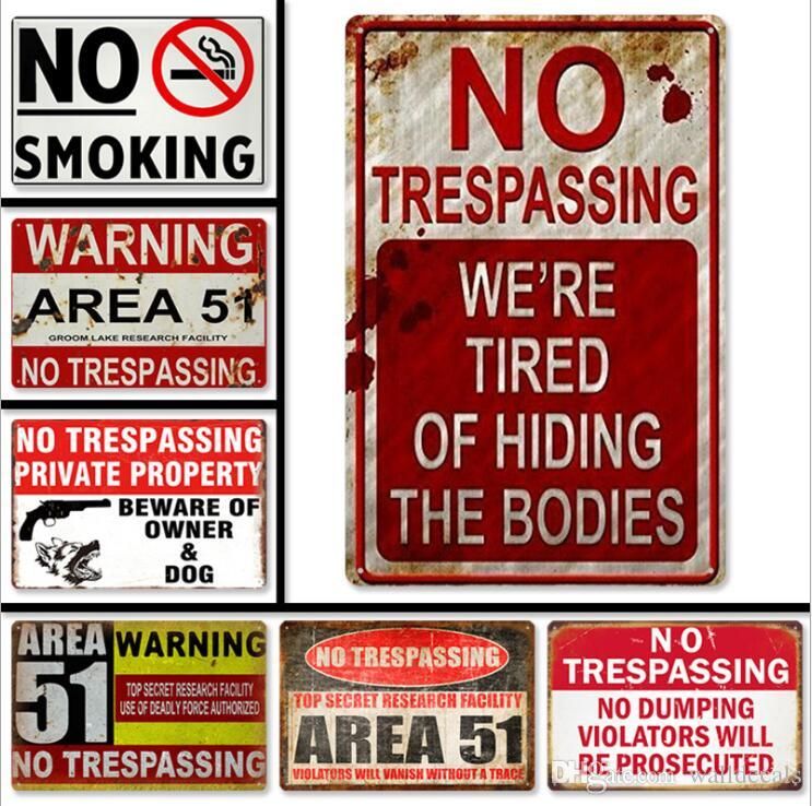 Metal Poster No Smoking Signs for Bar Resturant Wall Plaque Home
