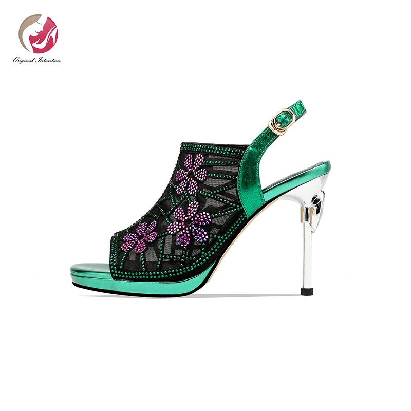 green and gold heels