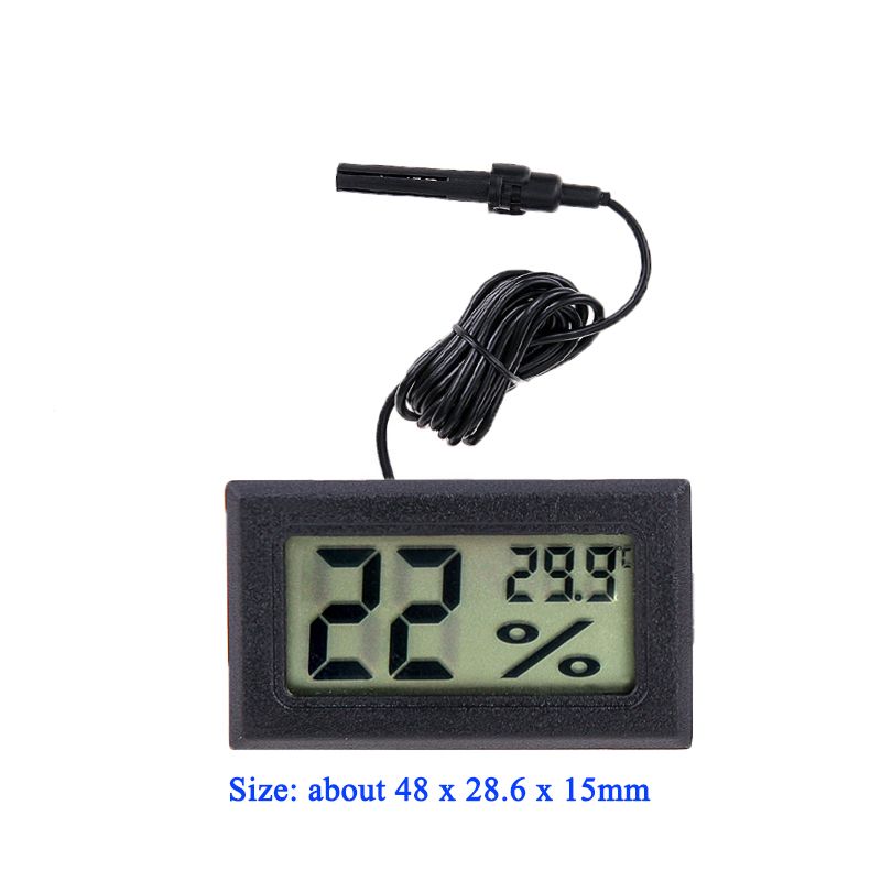 Digital Mini Aquarium Thermometer Hygrometer LCD Humidity Meter temperature  meter instruments Fridge - White