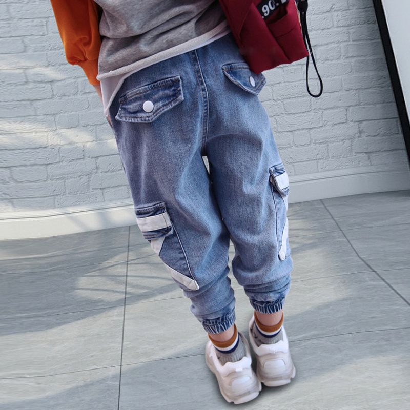Compra Pantalones Vaqueros Para Niños Coreanos Para Niños Papelera Sólida  Patchwork Pantalones Harem Pantalones Chicos Ropa Público Denim Jeans  Pantalones Pantalones Para Niños Barato | Entrega Rápida Y Calidad |  Es.Dhgate