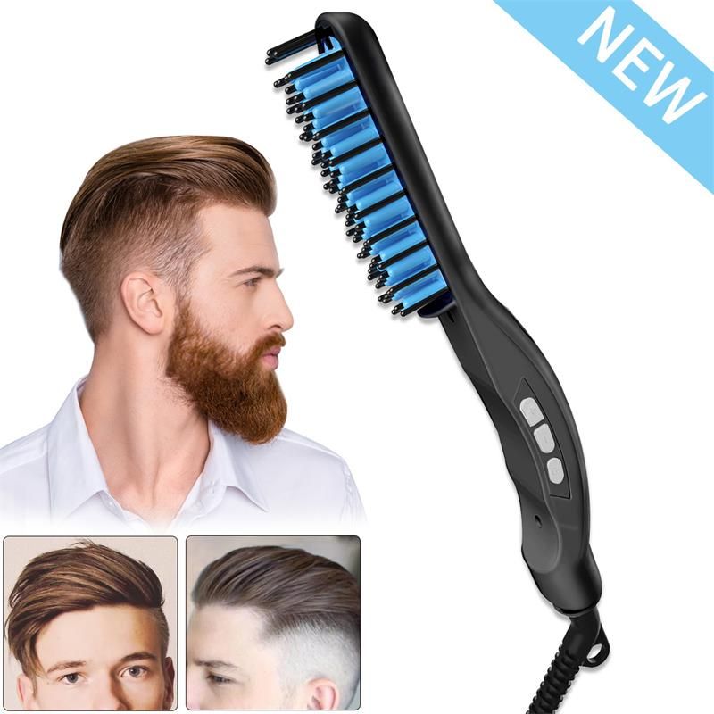 2019 New Arrival For Men Hair Brush Straightener Lcd Digital