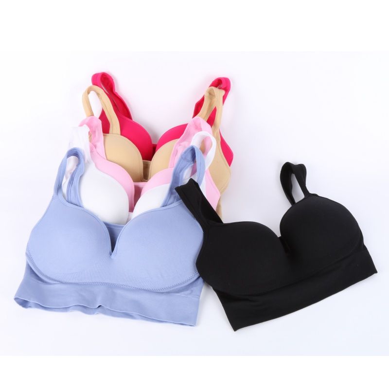 wireless push up sports bra