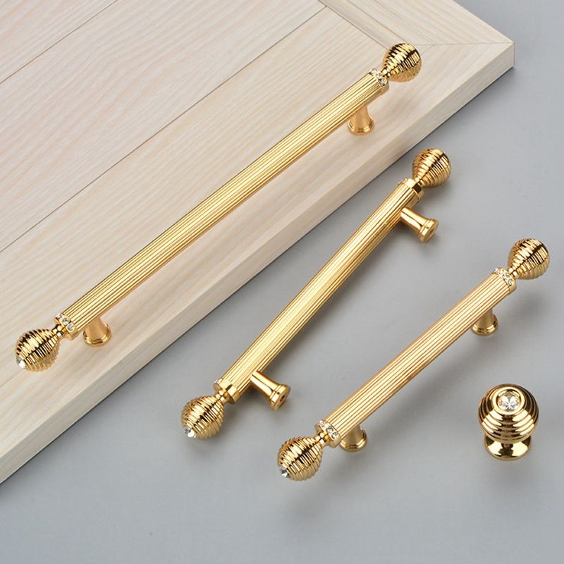 2021 Luxury Crystal Kitchen Knobs Pulls Set Gold Drawer Dresser