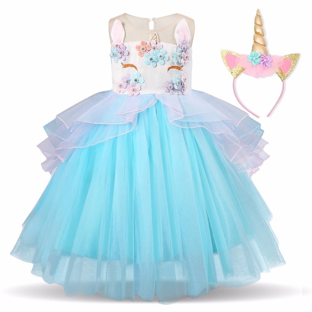 vestido de unicórnio de 7 anos