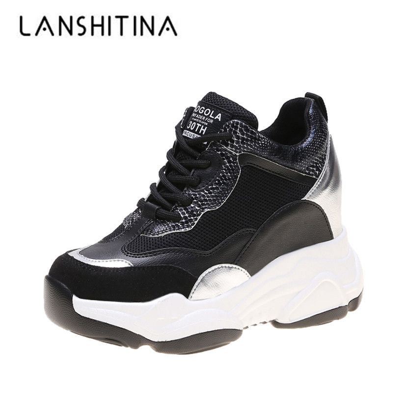 white high platform trainers