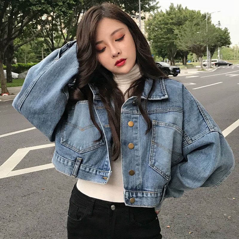 Acheter Pas Cher Vestes Femmes Boyfriend Jacket Jacket Femmes Crop Denim  Vintage Vintage Casual Loose Manche Longue Manches Longues Du 17,63 € |  Fr.Dhgate