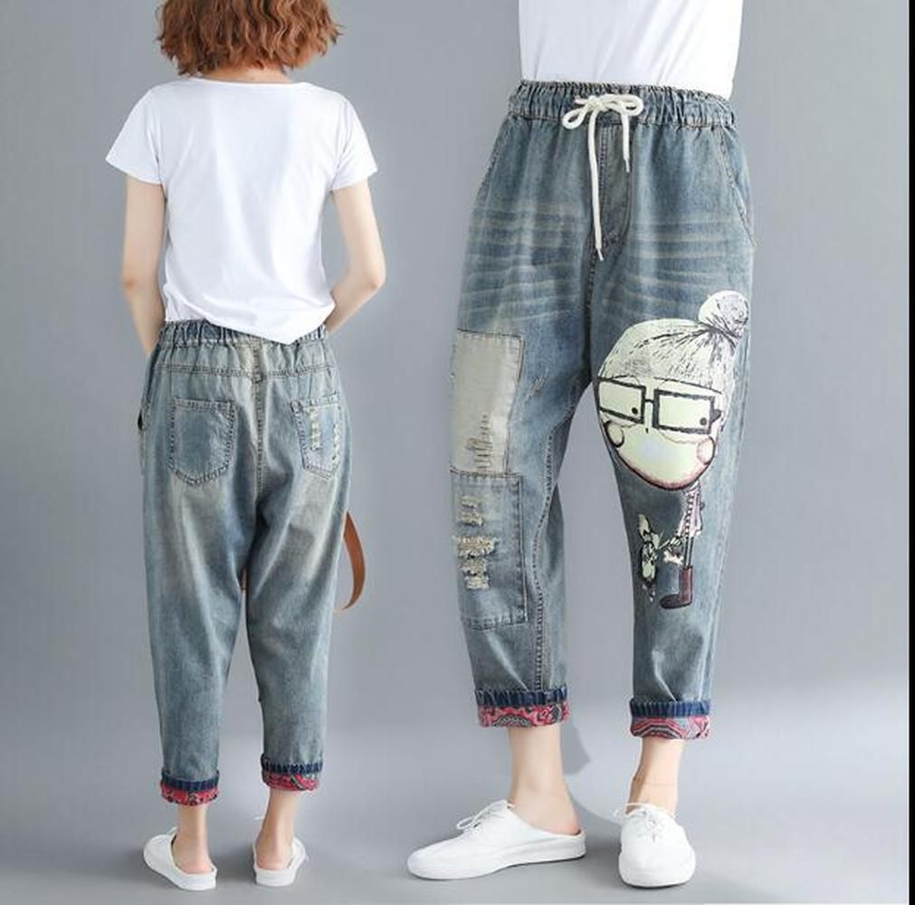 printed jeans for womens