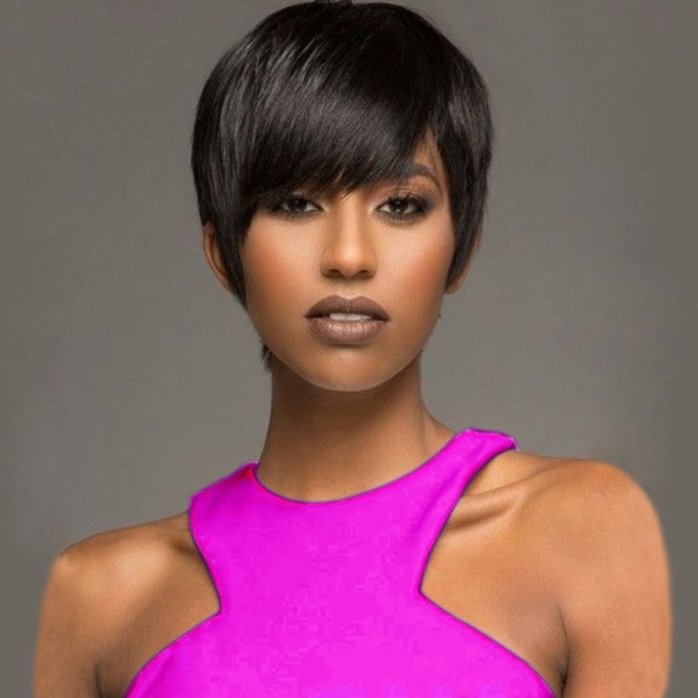 European And American Wig Short Hair For Ladies Black Short Hair