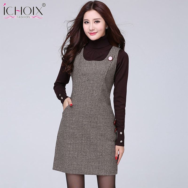 woolen midi dress