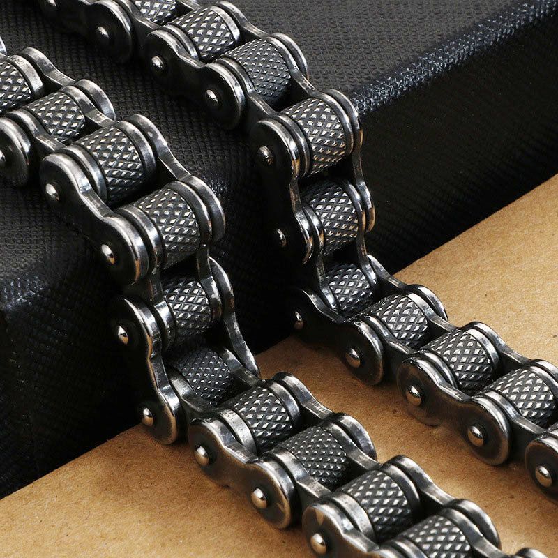 Pulsera de bicicleta acero de titanio para hombre personalidad Punk Cool cadenas hombres Moto