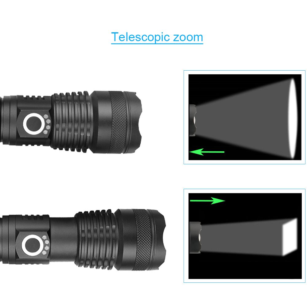 90000 lumens XLamp xhp70.2 most powerful led flashlight usb Zoom torch xhp70