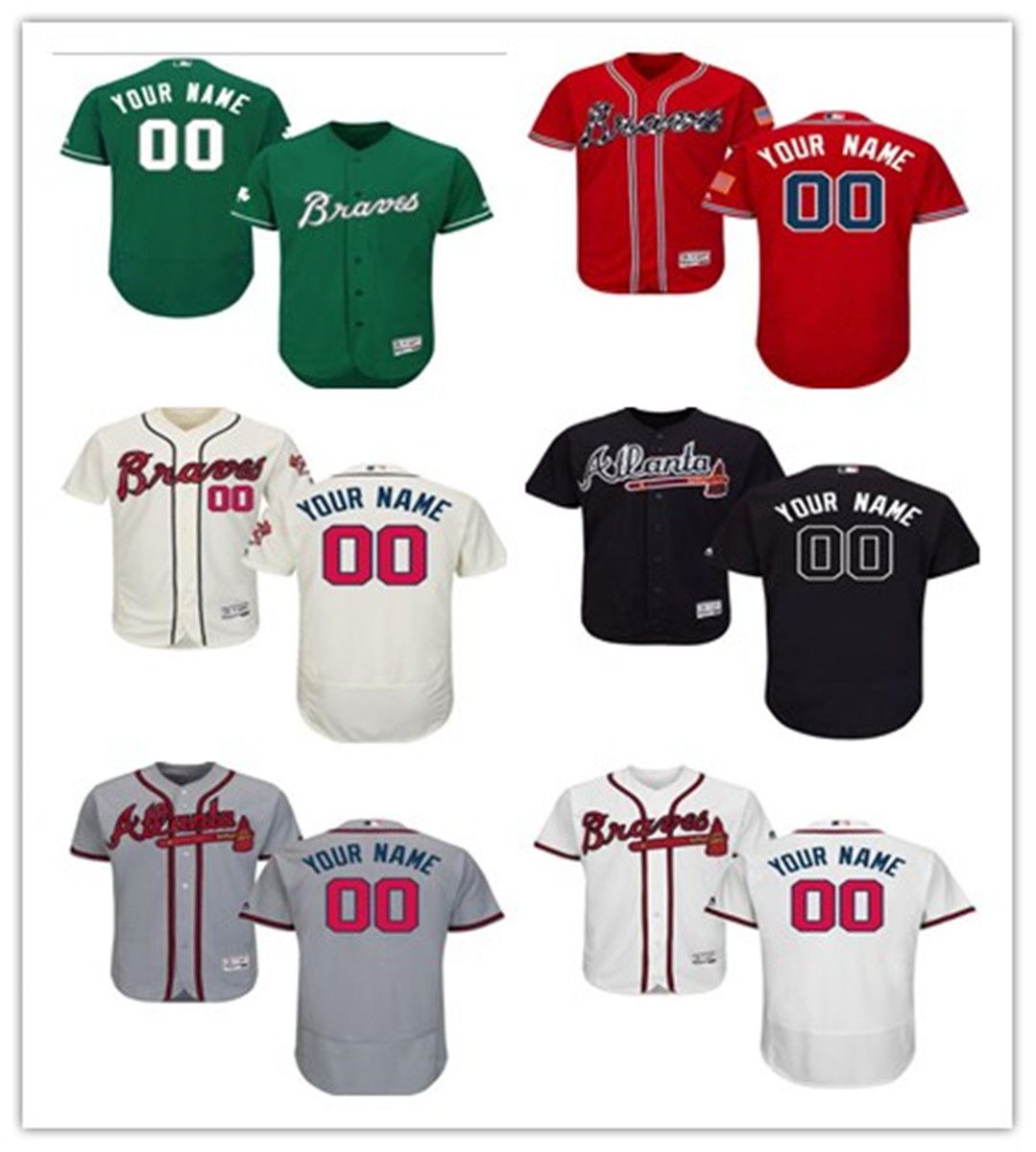 Uniforme de Béisbol Atlanta Braves Número 7 para Hombre-Blanco Uniforme de Béisbol Atlanta Braves Número 7 para Hombre-Blanco