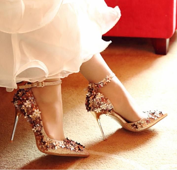 light gold wedding shoes