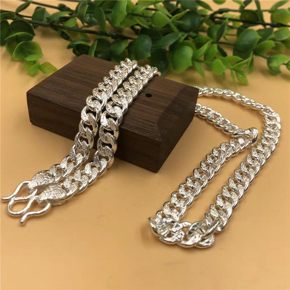 Male Silver Necklace Domineering Men 