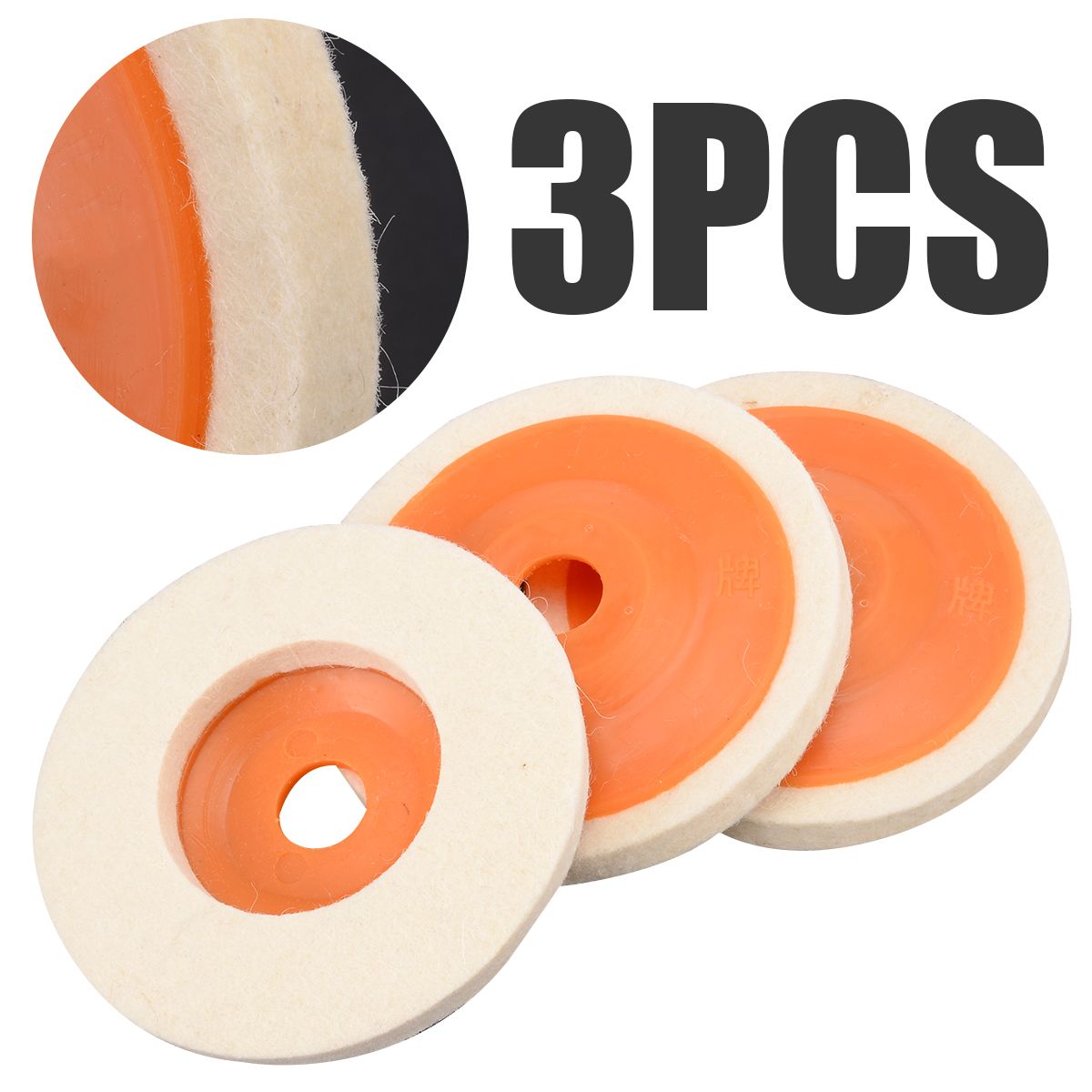 5pcs//set 4-Inch Wool Felt Wheel Buffing Pad Polishing Grinding Disc Rotary Tool