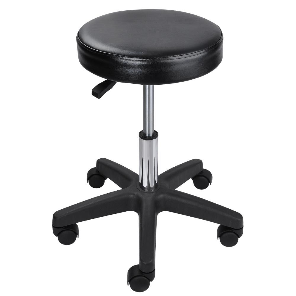 stool with wheels and backrest