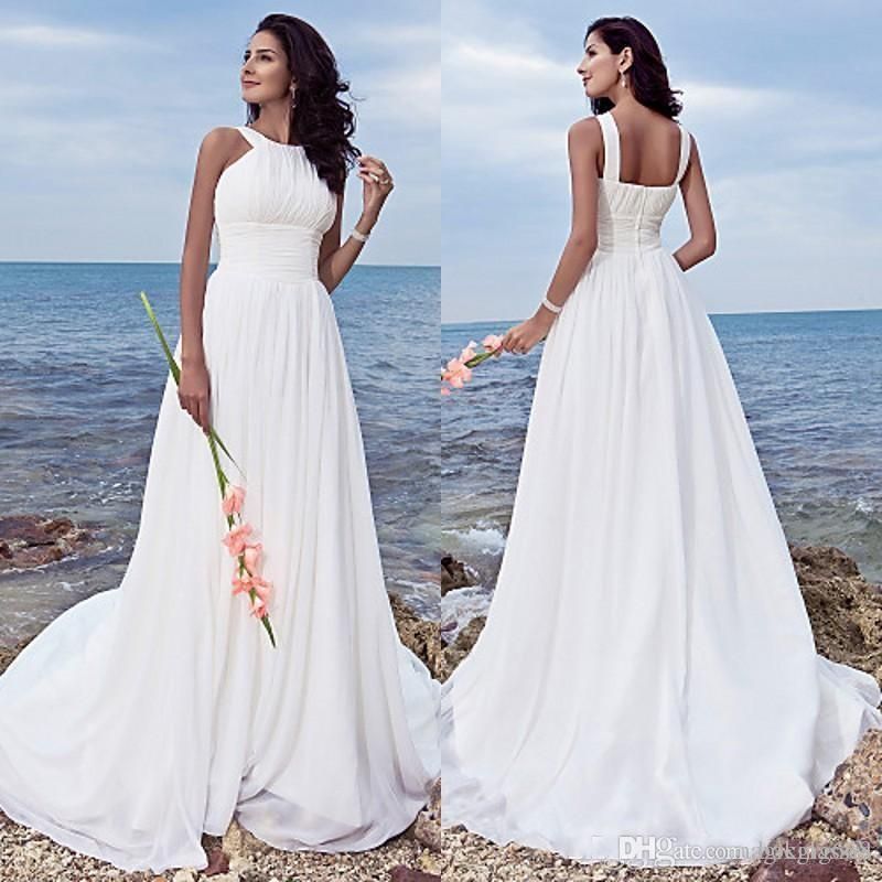 white beach wedding dress plus size