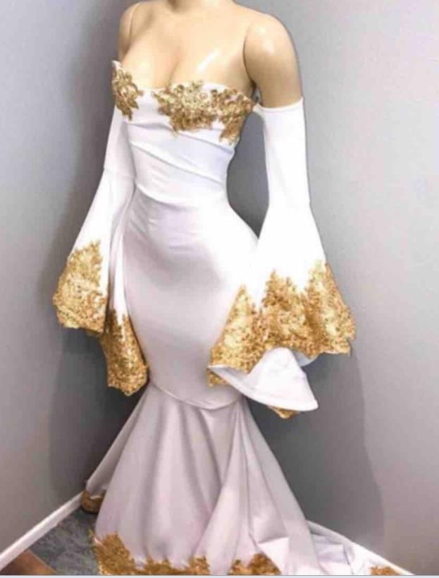 white mermaid cocktail dress