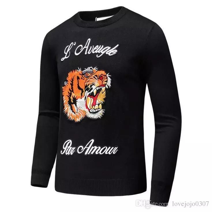 Compra Última Tigre Bordado Casual De Invierno Suéter Marca Ropa De Manga  Larga Para Hombre De Los Suéteres Clásicos Camisa Del Suéter Del O Cuello  Géneros De Punto D20 Barato | Entrega