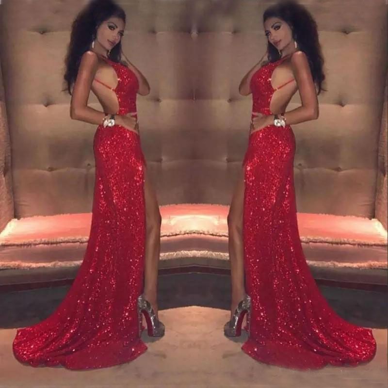 vestido de lantejoula vermelho