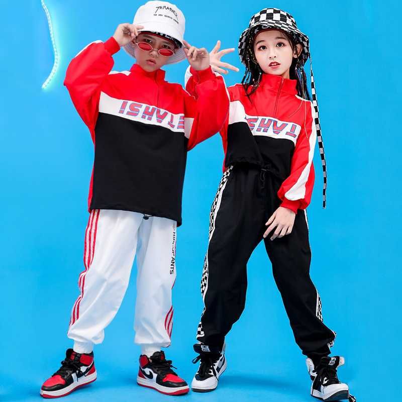 Stage Wear Jazz Dance Costumes Hip Hop Kleding School Cheerleading Street Clothing Girl Boy 3218 Uit |Dhgate