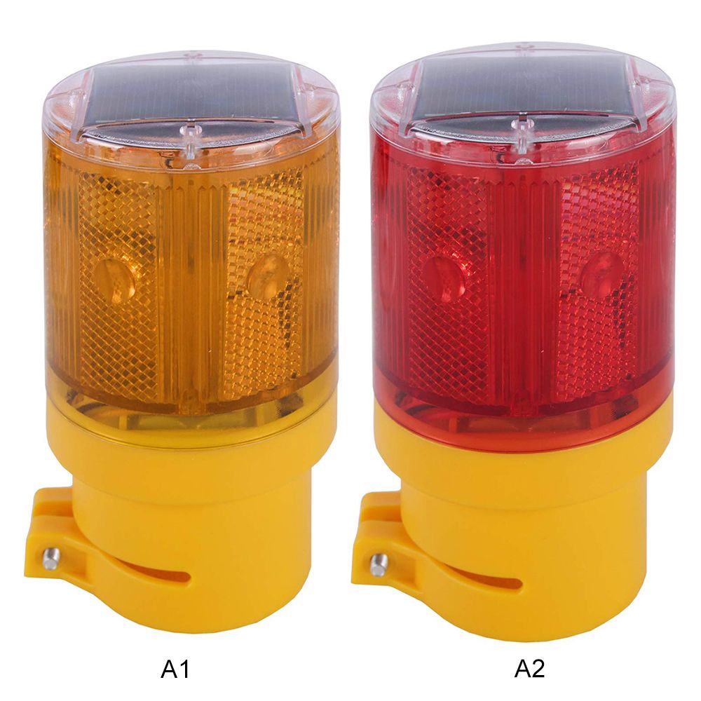 Warning Security Light Yellow/Red LED Solar Power Strobe Flashing Flicker Beacon 