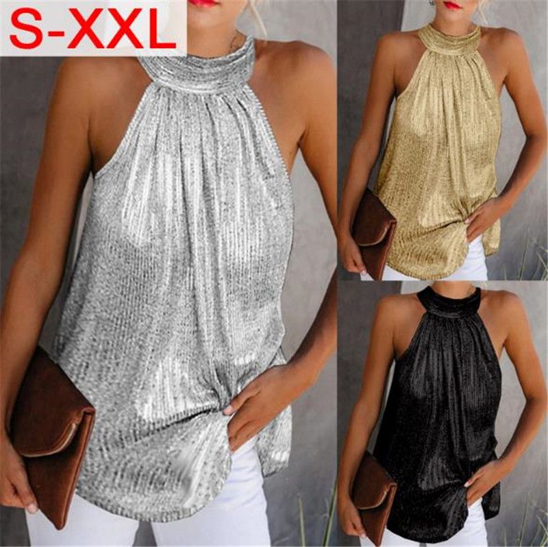 Compra Mujeres Sin Mangas Halter Tops Diseñador De Moda Estilo Brillante De  Color Camisetas Para Mujer Street Snap Para Mujer Ropa Del Verano Barato |  Entrega Rápida Y Calidad | Es.Dhgate