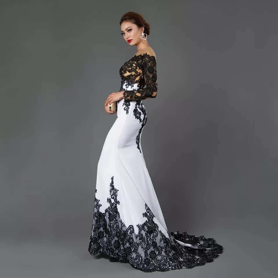 Abito Da Sposa A Sirena Colorato Sexy Sposa Abiti Bianco E Nero Vendita  Calda Backless Floreale Impreziosito Abito Da Sposa E Abito Robes De Mariee  Da 154,91 € | DHgate Italy