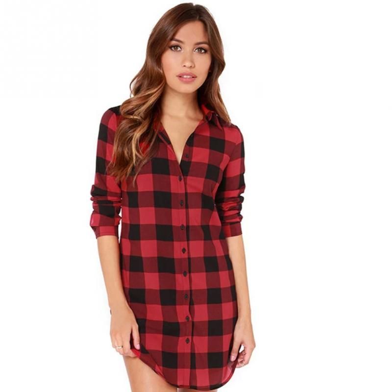 camisa de cuadros roja y negra mujer