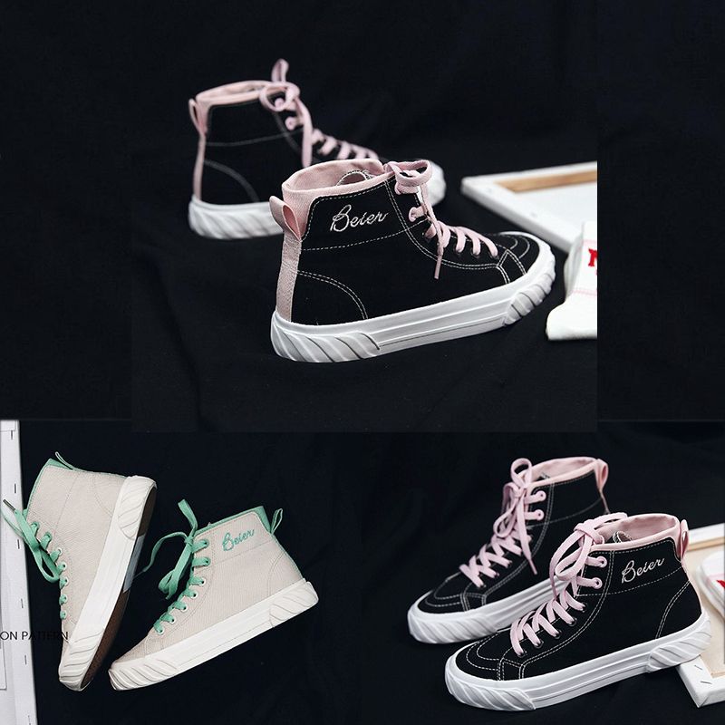 fashion casual korean style mixed color canvas shoes sneakers