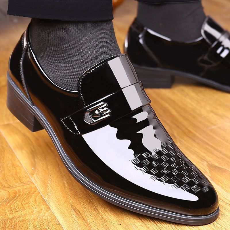 la licenciatura Reciclar Medalla zapatos de traje zapatos de boda italianos de los hombres elegantes de  charol zapatos para hombres