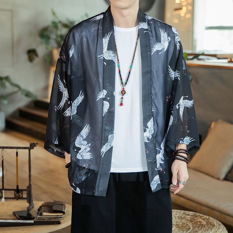 Summer Mens Jacket Chinese Style Thin Overcoat Mens Fashion Casual