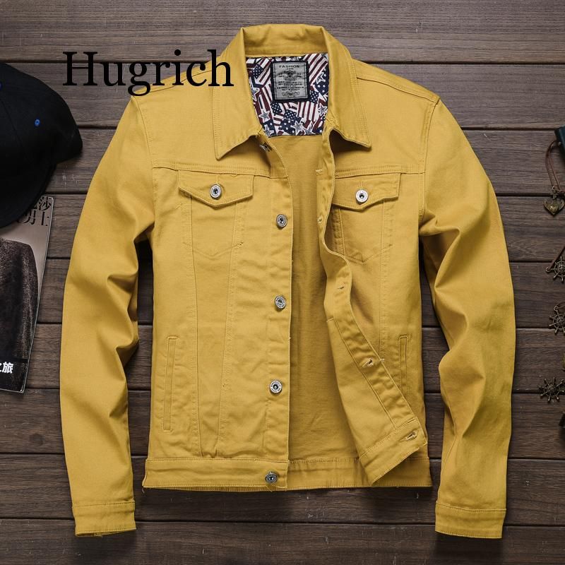 yellow mens denim jacket