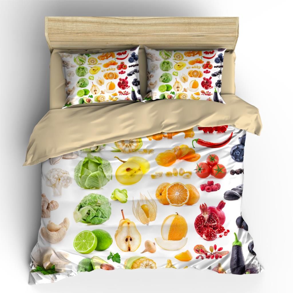 Ahsnme High Definition Fruit Fruit Cover Sets Summer Bedding Set