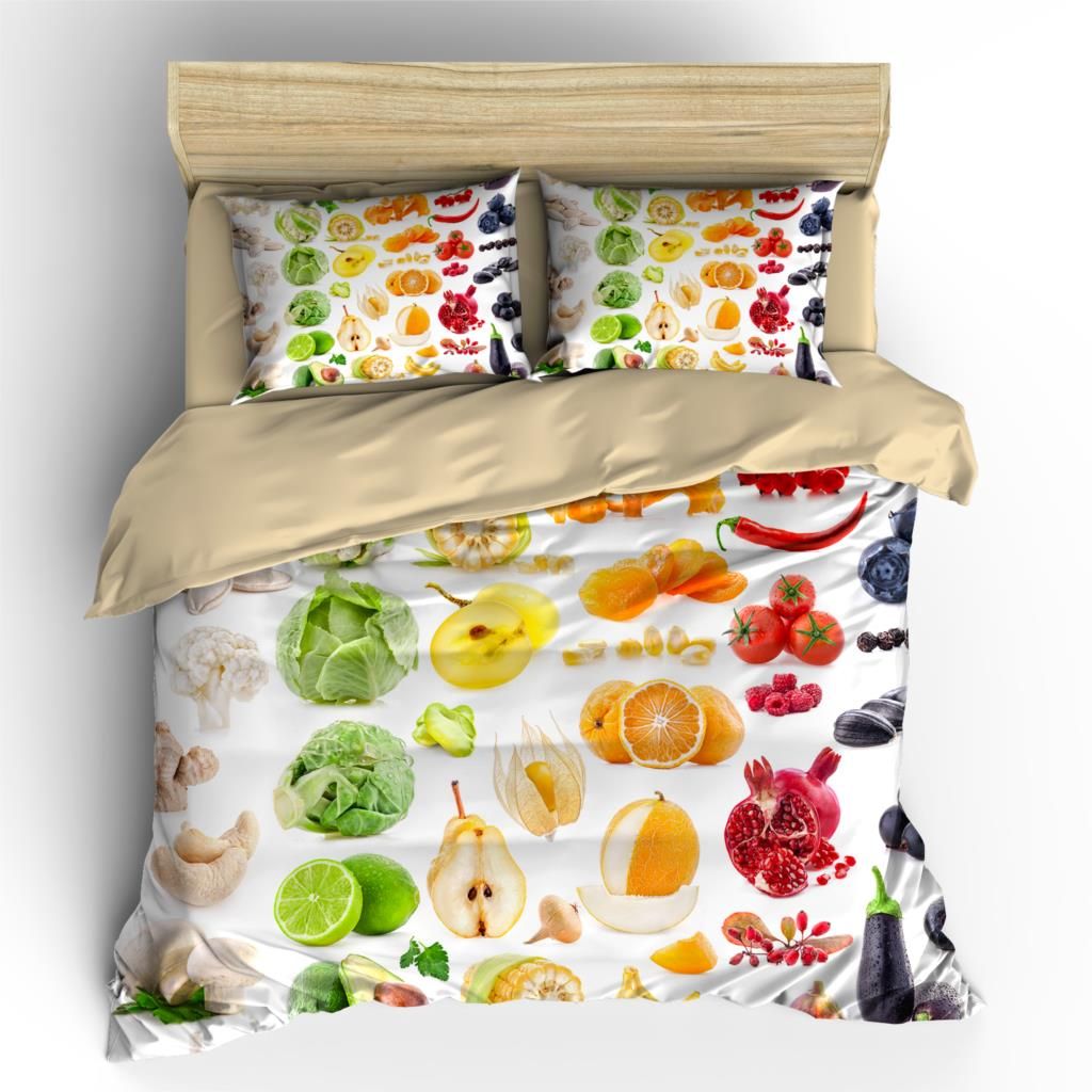 Ahsnme High Definition Fruit Fruit Cover Sets Summer Bedding Set