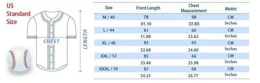 Mitchell And Ness Size Chart