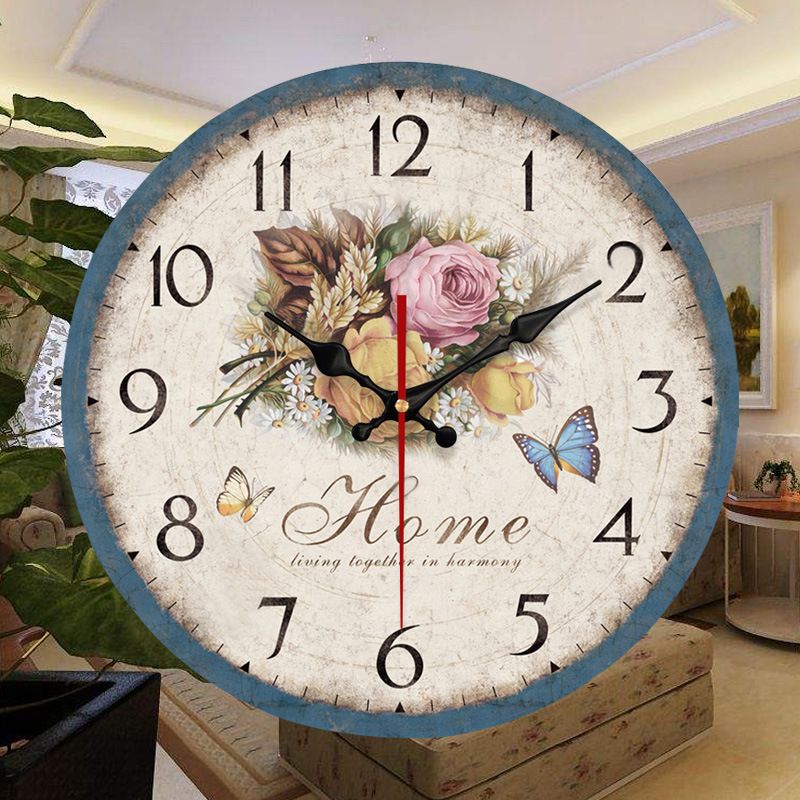 3d Vintage Wall Clock Silent Wood Clock Europe Style Large Wall