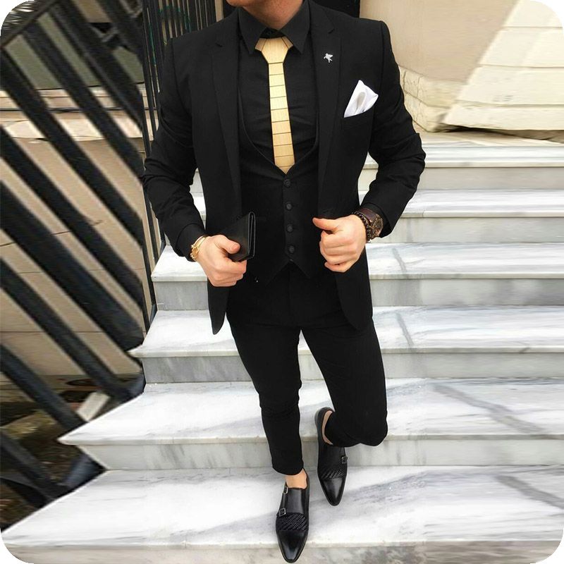 Compre 2020 Por Encargo Negro Hombres Trajes Slim Fit Chaqueta Para Hombre  Traje Casual Matrimonio Homme Novio Desgaste Prom Esmoquin 3 Piezas Blazer  Terno Masculino A 95,86 € Del Leeweddingstore | Es.Dhgate.Com