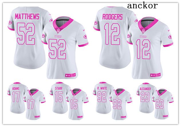 womens pink aaron rodgers jersey