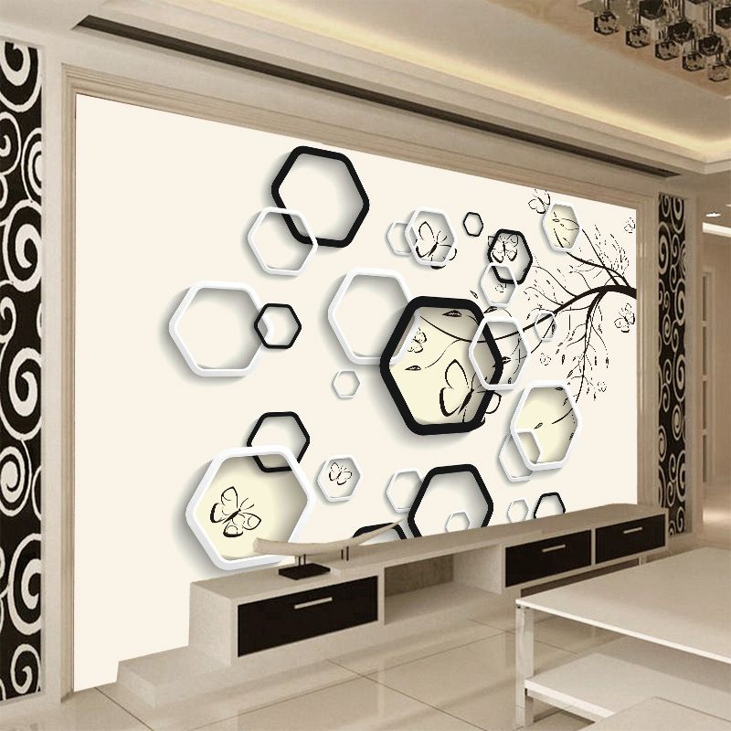 Grosshandel Moderne Einfache 3d Geometrische Muster Abstrakten Baum Design Tapeten Fur Tv Hintergrund Raum Sofa Schlafzimmer Wand Wandhauptdekor Leben Von Chenqiyi 8 62 Auf De Dhgate Com Dhgate