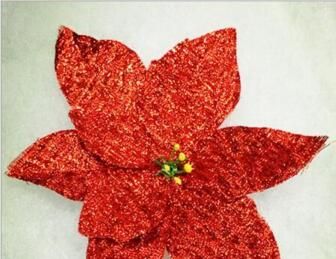adornos de Navidad lino borde de oro flores de Navidad 13 cm pequeñas flores de Navidad adornos de Navidad lino borde de oro flores de Navidad 13 cm pequeñas flores de Navidad