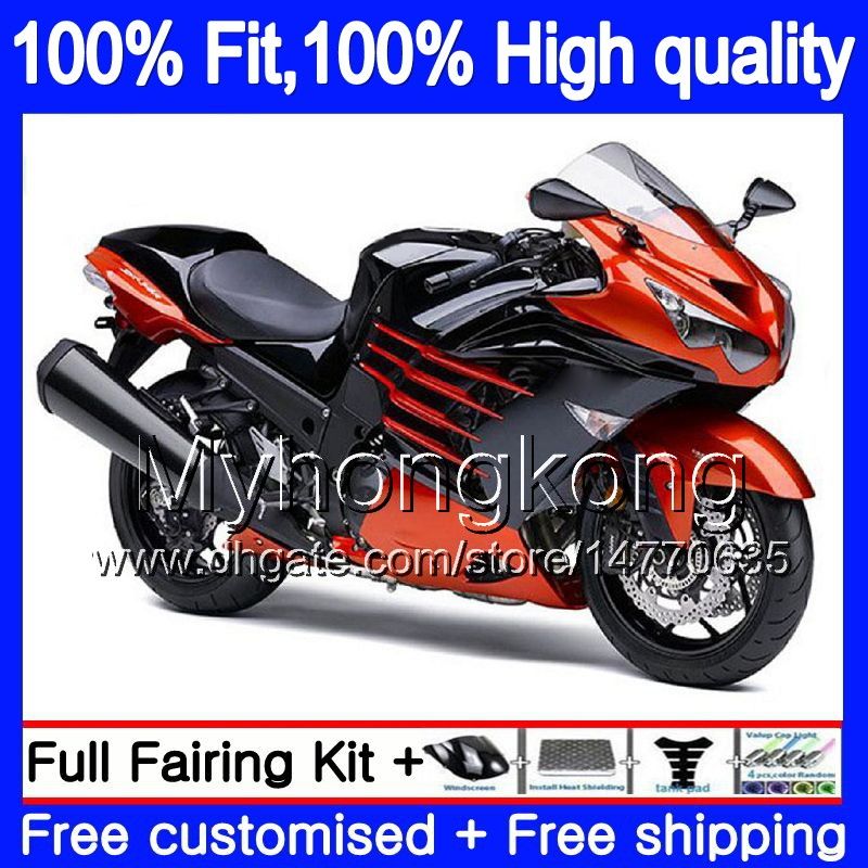 Injection For KAWASAKI ZX ZZR1400 2006 2007 2008 2009 2010 2011 223MY.38 Orange Blk ZZR 1400 ZX 14R ZX14R 06 08 10 11 Fairings From Myhongkong, $446.07 | DHgate.Com