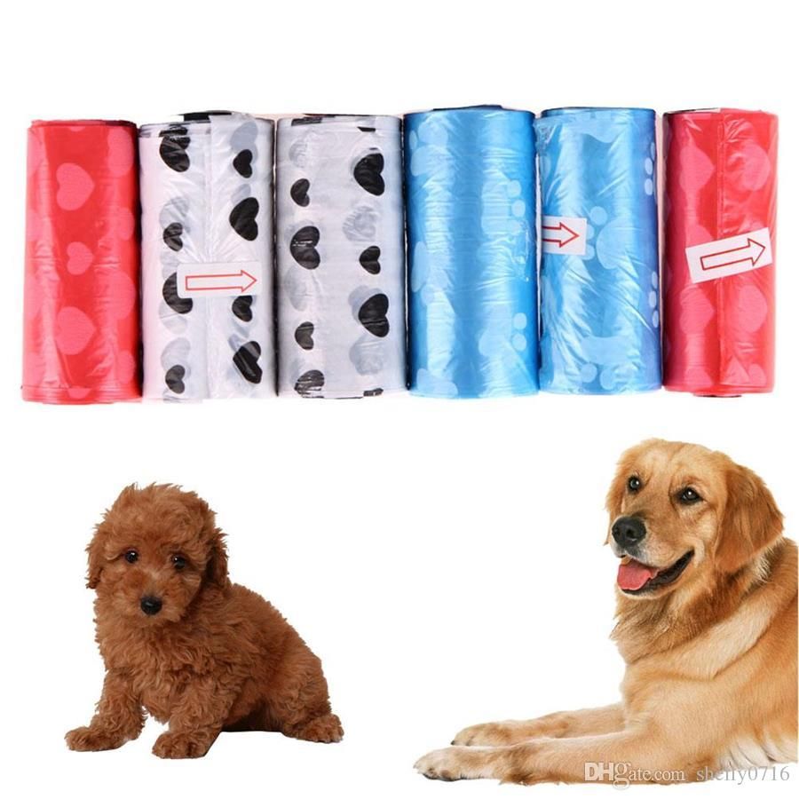 2020 /Roll Pet Garbage Bags Disposable Pet Dog Cat Waste Poop Bag Outdoor Home Clean Refill