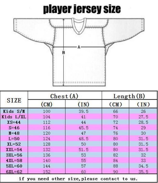 ccm hockey jersey size chart