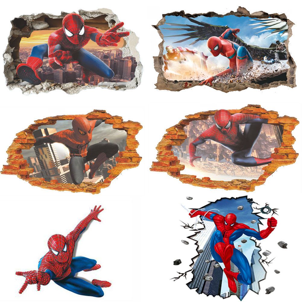 Spiderman 3D Pegatinas Spiderman Pegatinas Decorativas Pared Spiderman Pegatinas de Pared de Spiderman Para Ni/ños Decoraci/ón de la Pared Stickers Spiderman